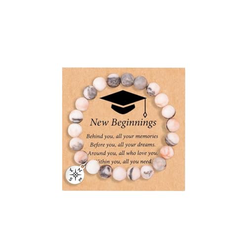 Image of Graduation Gifts for Her Him Class of 2025 Graduation Bracelet Compass Bracelets College High School Gifts
