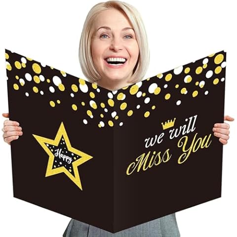Farewell Party Decorations Jumbo Farewell Greeting Card 14 x 22 Inches Goodbye Card Guest Book Large We Will Miss You Gifts for Office Women Coworker Retirement Going Away Party Suppiles Cover