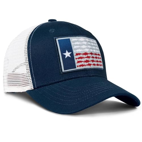 Image of Adjustable State Flag Trucker Hat Mesh Baseball Cap with Embroidered Patch for Men Women