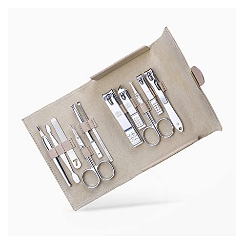 Cortaúñas, Kit de pedicura 11 en 1 de Acero Inoxidable con Pinzas y Tijeras, Set de manicura Profesional, Kit de Cuidado Personal (Dorado)