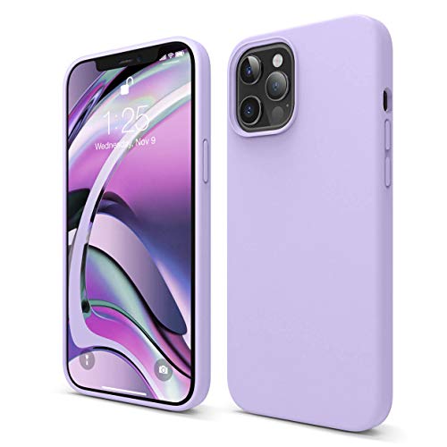 Image of elago Compatible with iPhone 12 Pro Max Case, Liquid Silicone Case for iPhone 12 Pro Max 6.7 Inch [Lavender] - Full Body Protection (Screen & Camera Protection)