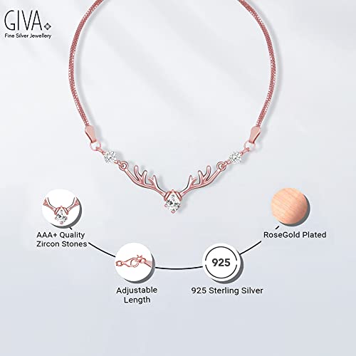 GIVA 925 Silver Deer Heart Bracelet, Adjustable | Gifts for Women and Girls | With Certificate of Authenticity and 925 Stamp | 6 Months Warranty* - Image 5