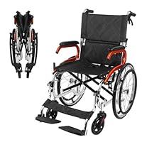 Rollstuhl Faltbar Leicht, Faltbarer Transportrollstuhl ransit Rollstuhl für Ältere Menschen, Outdoor Roll-stuhl, Stahl Rollstühle mit Fußstütze, Schiebestuhl mit 20-Zoll-Rädern
