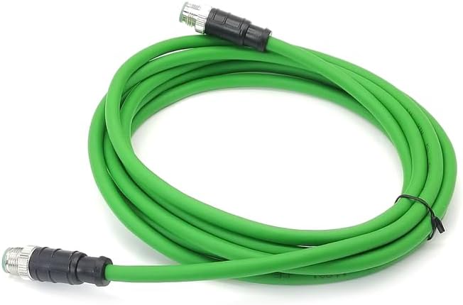M12 4 Pin D Code Male to Male Ethernet Cable Aviation Plug Communication Industrial Connection Line for Encoder Industrial Automation PLC Network CAT5e Flexible Shield Waterproof 32.8ft/10Meter(6.56ft
