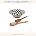 MACKENZIE-CHILDS Enamel Salad Serving Set, Enamel Bowl and Wooden Salad Servers, Decorative Kitchen Set, Black-and-White Courtly Check