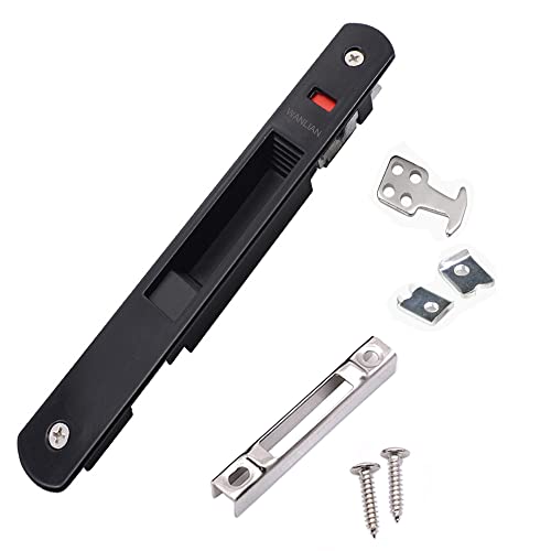 Porte Coulissante Fenêtre Crochet Serrure Serrure de Porte Coulissante, Raccords de Quincaillerie de Verrouillage Simple de FenêTre de Porte Coulissante en Verre D'Acier Inoxydable de MéNage