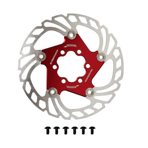 Gavigain Floating Brake Disc 6 Bolt Rotor, Advanced Cooling, Lightweight CNC Anodized Aluminum and Stainless Steel for Mountain Bike Brakes (140mm)