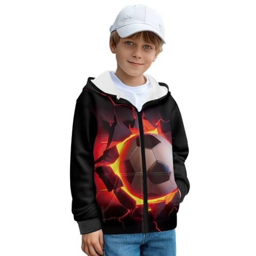 Rnyleeg Ball Theme Boys Jackets Zip Up Hoodies for Boys Kids Sweatshirt Cardigan with Pockets Comfy Soft Long Sleeve Tops2