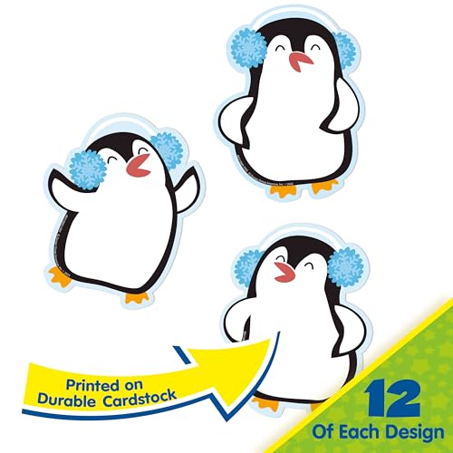 Eureka Penguins Paper Cut-Out Classroom Decorations for Teachers, 36 Pieces - image 5