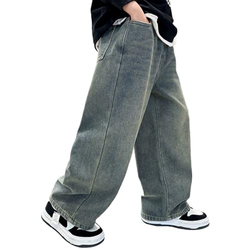 Boys Baggy Jeans - Loose Fit Denim Pants with Trendy Vintage Wash, Stylish Wide-Leg Design for Casual Outfits3