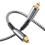 BlueRigger Digital Optical Audio Cable (6FT, Toslink Cable for Soundbar, Braided Fiber Optic, S/PDIF, Metal Shell) - Compatible with HomeTheatre, TV, Game Console (PS4, Xbox), DVR