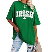 hohololo Womens St Patrick's Day Oversized Tshirt Cute Clover Graphic Short Sleeve Casual Loose I...