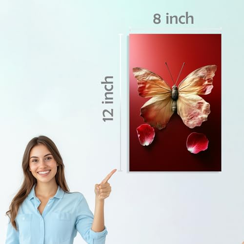 Image of SiddArtify Vibrant Butterfly Art Print Set - Sticker - 8x12 Inch - Pack of 6 Wall Room Decoration art Poster Prints