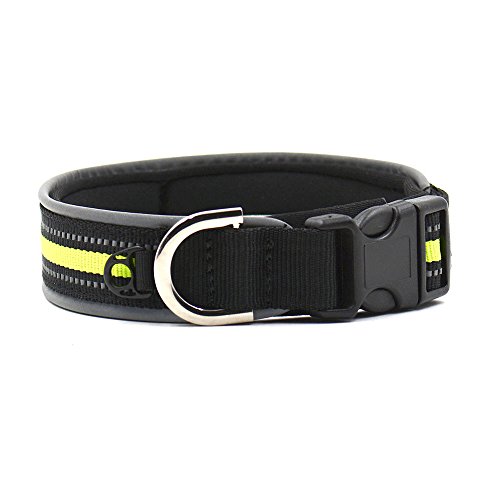 Dxlta Collar de Mascota con Tira Reflectante Nylon Ajustable para Mascotas Gato Perro Seguridad Nocturna