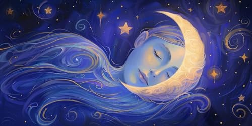 Diamond painting adulte lune pour illuminer votre salon avec une décoration murale DIY