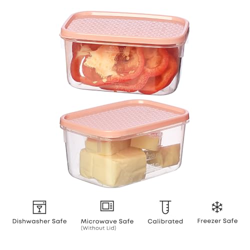 Image of All Time Polka Modular Storage Containers Set of 2 | 1000ml Each | BPA Free Airtight Food Grade Plastic Kitchen Storage Jars | Stackable Pantry Containers with Secure Lid | Color May Vary