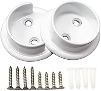 Vista 18 de QCAA Juego de soportes de barra de armario de latón macizo extra resistente, 1-1/2 pulgadas, con tornillos de acero inoxidable, blanco, 4 pares