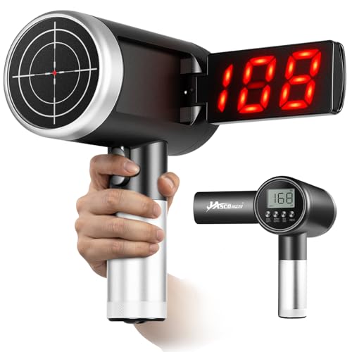 JASCOPRO 24GHz Baseball Radar Gun with LED+LCD Dual Display 1 MPH Accuracy Dual Speed Modes for Pitching & Swing Handheld Multi-Sport Speed Sensors Baseball Radar Training Equipment for All Players