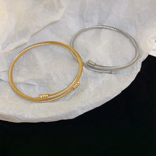 Cable Bracelet for Women Fashion jewelry Brand Cable Wire Retro Antique Bangle Bracelets Designer Inspired Charm Birthday Jewelry4