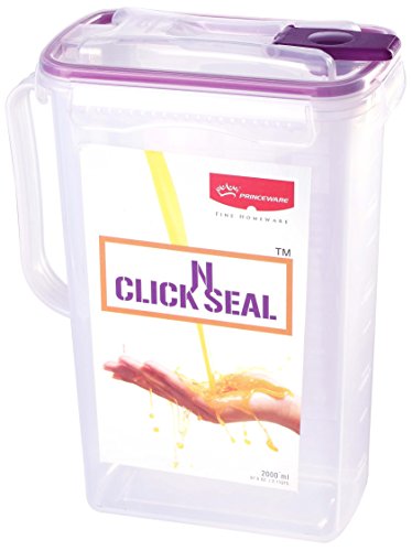 Princeware Click N Seal Water Jug, 2 litres, Violet