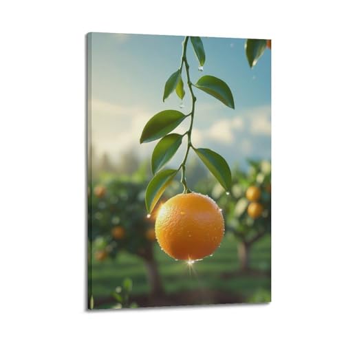 Poster fruits rosée sur branche suspendu pour déco cuisine moderne