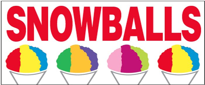 4 LessCo 18x48 Inch SNOWBALLS Vinyl Banner Sign wb