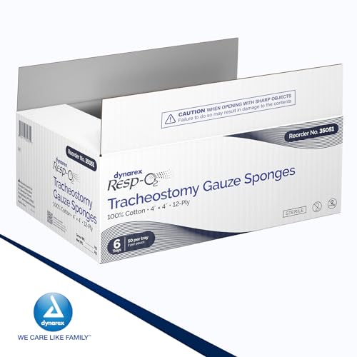Dynarex 35051 Tracheostomy Gauze Sponge, 4" Length, 4" Width, 12 Ply, Pack of 300 miniatura 7