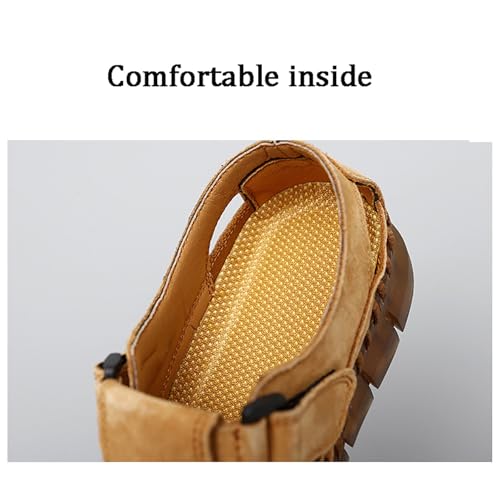 Men's Sandals Outdoor Leather Sandals Hiking Waterproof Athletic Fisherman Water Shoes4