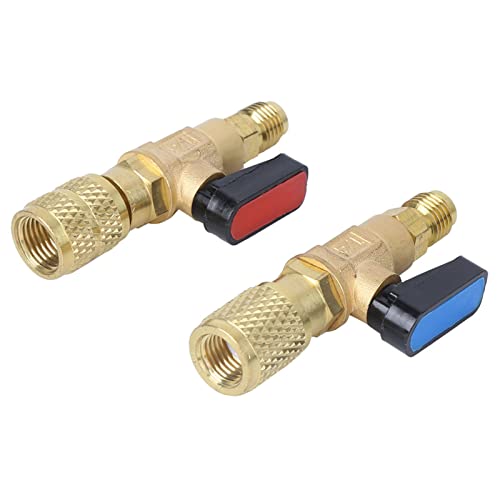 Válvula de refrigerante para aire acondicionado, adaptador de manguera de carga, válvula de bola para R22 y R410A miniatura 1