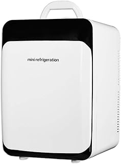 Dkee Mini frigo 18L Noir Et Blanc Voiture De Réfrigération Bi-noyau À Double Usage Mini Réfrigérateur Petit Réfrigérateur Domestique Étudiant Dortoir Porte Simple Chauffage Et Boîte De Refroidissement