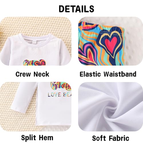 Image of Tween Girl's Letter Print Top + Jogger Pants 2 Piece Outfit Set Kids Clothing, Sizes 6-14 Years