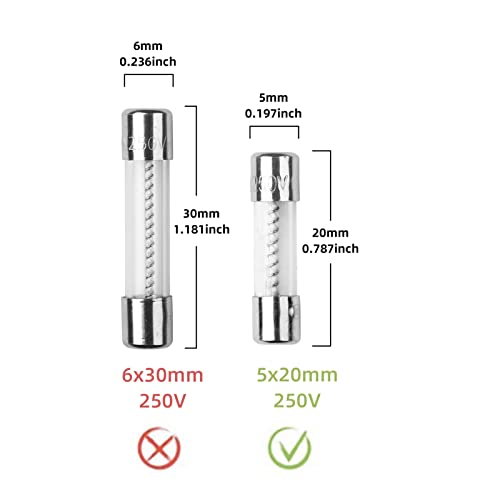 10Pcs T2Al250V 5X20Mm 2A Slow Blow 250V Slow Acting Fuse Glass Tube Fuse Time-Delay Fuse (3/16 In X 3/4 In) Compstudio Compatible With Power Supply, Microwave, Auto Accessories,Circuit Break,Etc. #TOP2