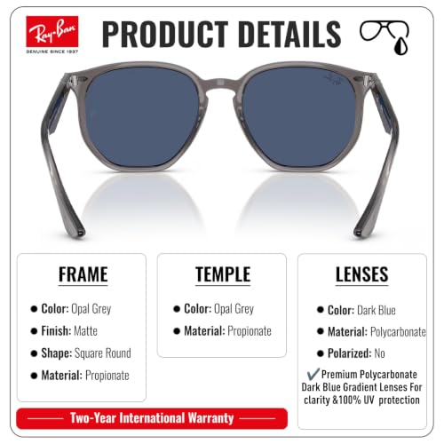 Image of Ray-Ban RB4306 Square-Round Shaped Sunglasses for Men & Women with Official RAYBAN Eyewear Kit