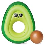 SYNCFUN 150cm Avocado Inflatable Pool Float Lounger - Swimming Tube Floating with Big Ball, Pool Inflatables for Kids Adults Pool Beach Party Toys