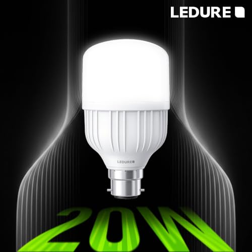 Image of LEDURE 20W LED Bulb|High Wattage B22 Base Bulb|BIS Approved|CoolWhite,Pack-2