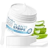 Eveellyn Blackhead Remover Mask with Aloe Vera, Deep Cleansing Pore Strips for Face, Nose, and Chin, Blackhead Removal Cream and Strips Combo for Smooth, Radiant Skin (One Size) (White)