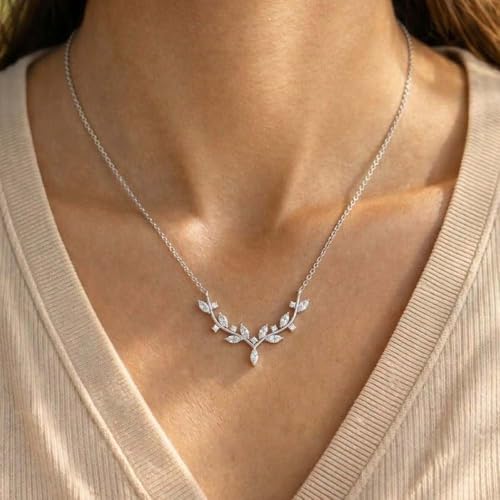 Image of Miss Highness 925 Silver Leaf Pendant Necklace for Women & Girls | Minimal Daily Wear | Silver Jewellery With Authenticity Certificate | Gift for Girlfriend Wife | With Chain Pendant