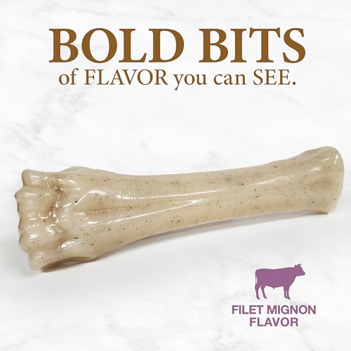Image of Nylabone Strong Chew Gourmet Style Knuckle Bone Dog Chew Toy, X-Large | Filet mignon flavor, durable chew toys, long lasting, encourages healthy chewing, helps clean teeth, for dogs 50+ lbs