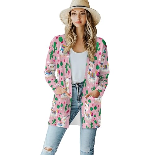 Image of Womens Open Fron Cardigan Sweaters Long Sleeve Tops Daily Coats
