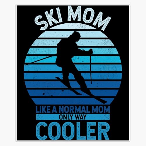 Funny Vintage Ski Mom Ski Lover Sticker Decal Laptop Car Window Vinyl 5'