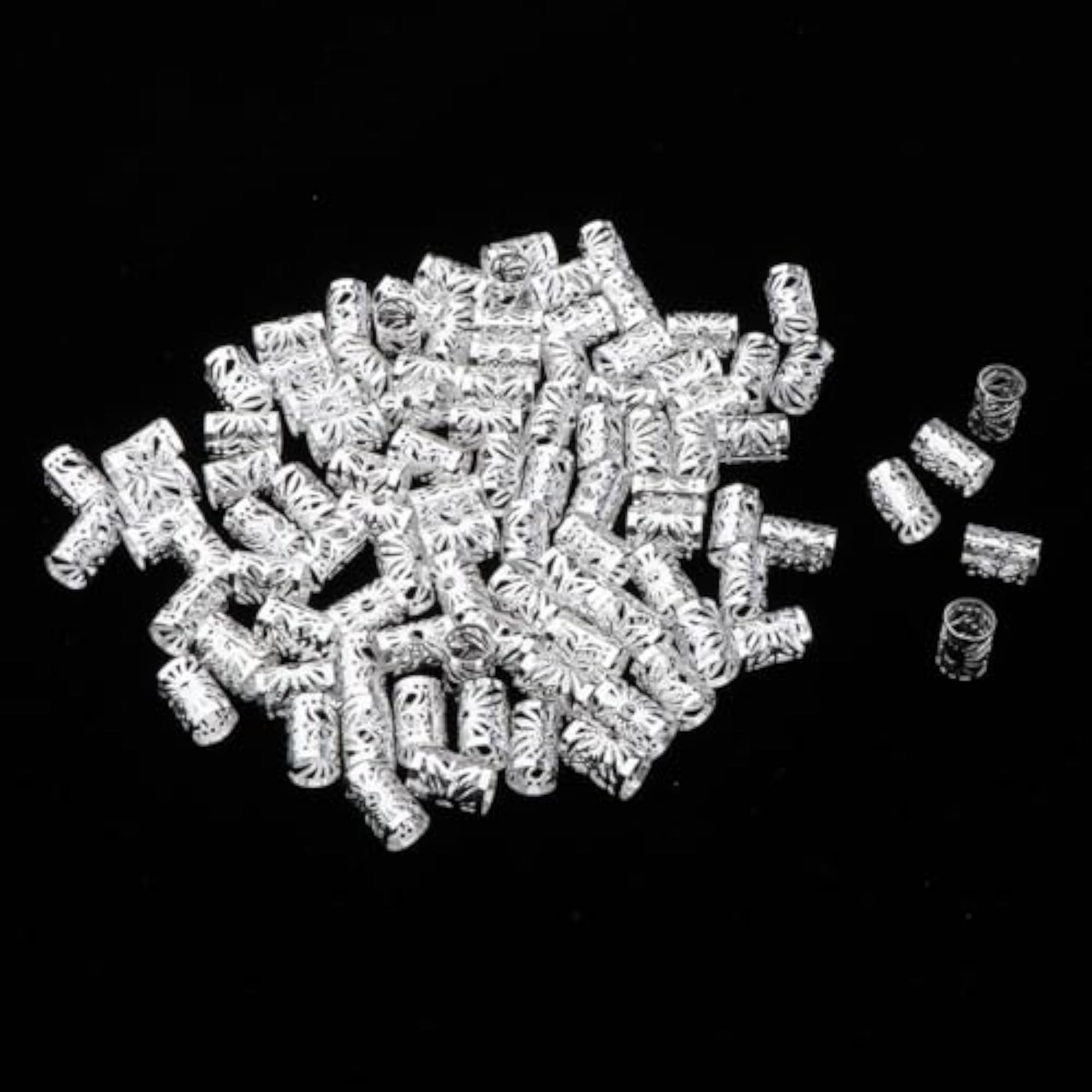 4x100pcs Aluminum Dreadlock Beads Cuff for DIY Hairstyle