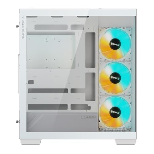 Image of GIGABYTE C500 Panoramic Stealth ICE Mid Tower Gaming Cabinet | Panoramic Glass | Optimized Airflow Design | Supports Mini ITX /Micro ATX /ATX | 4 Pre-Installed ARGB Fans | USB 3.0 x2