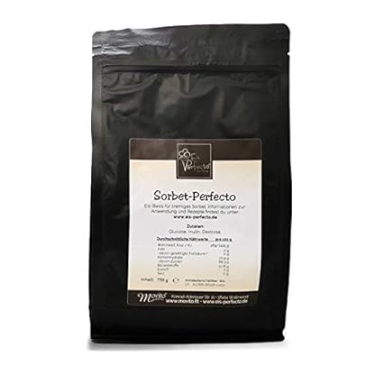 Sorbet Perfecto Eispulver │für besonders cremiges und leckeres selbstgemachtes Sorbet │Ohne künstliche Konservierungsstoffe keine Chemie│Vegan │ Inhalt 750 g