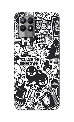 Image of Printed Hard Back Cover Case for Realme Narzo 50 4G Back Cover (Mixed Cartoon) -1302