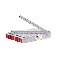 Stabila Zollstock 2 Meter Type 1707 - Meterstab weiß, metrische Skala, Gliedermaßstab mit Winkelfunktion aus PEFC-zertifiziertem Holz, Polyamid-Gelenke (10er Pack Zollstöcke)