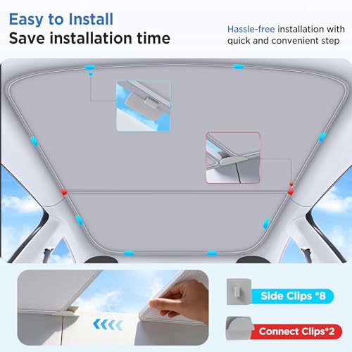 Image of 2026 Upgrade Sunshade Roof For Tesla Model Y 2020-2024 [No-Gap /Sag-Free] Heat Insulation Glass Roof Sunshade Sunroof for Tesla Model Y Accessories 2024 2023 2022 2021 2020 Beige