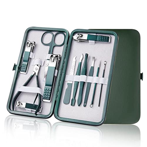 HNJCHE Tijeras de uñas de acero inoxidable, cortadores de manicura, juego de cortaúñas, herramienta de cuidado de pedicura, pinza for cutículas