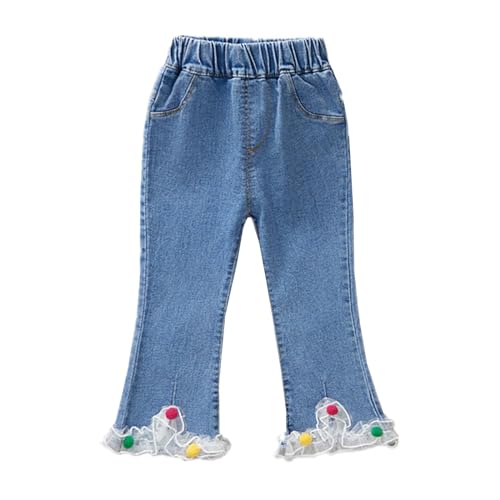 for Girls Kids Y2k Jeans Tassel Hem Drawstring Waistband Basic Jeans Back to School Girls Jeans Size 10