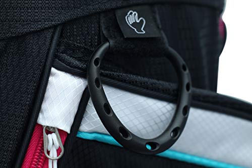 Majek Ladies Black White Teal Pink Golf Bag 9 Inch 14-Way Friendly Separator Top #TOP7
