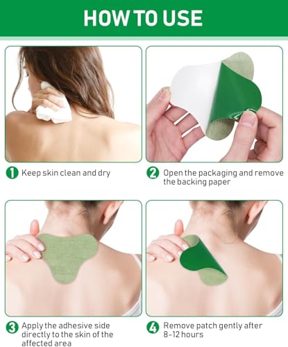 Image of HOOPOES Neck Pain Relief Patches | Fast Acting Herbal Pain Relief Patch for Cervical, Shoulder & Muscle Pain | Hot & Cold Therapy | Long Lasting 8-12 Hours | Easy Peel & Stick (10 Patches)